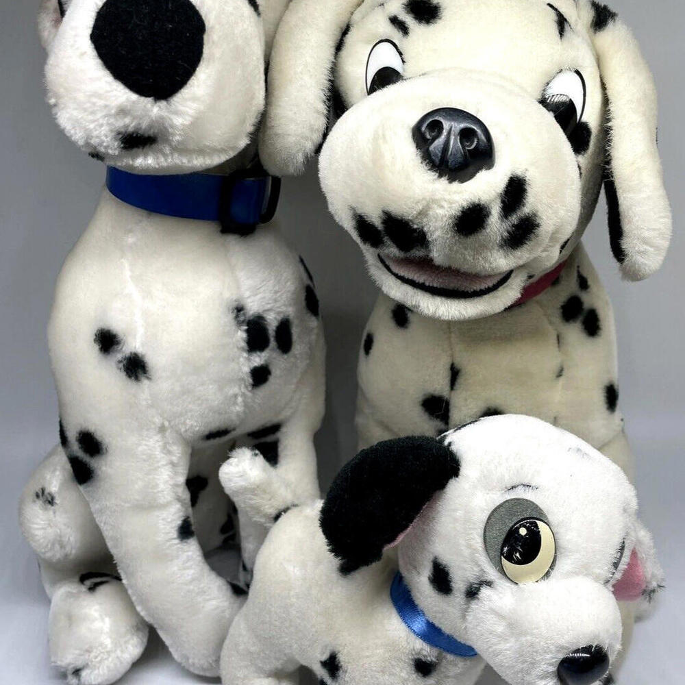 Disney 101 Dalmatians Perdita and Puppies‎ Plush 15" LOT of 3 Vintage